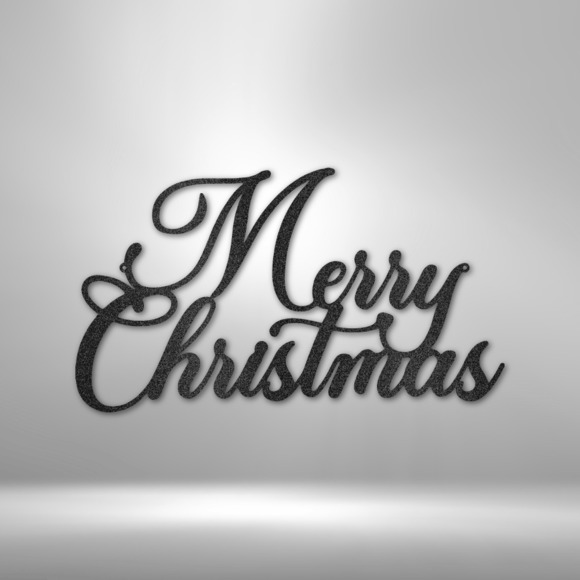 Merry Christmas ScriptSteel Sign Laser Cut Powder Coated Home & Office Metal W